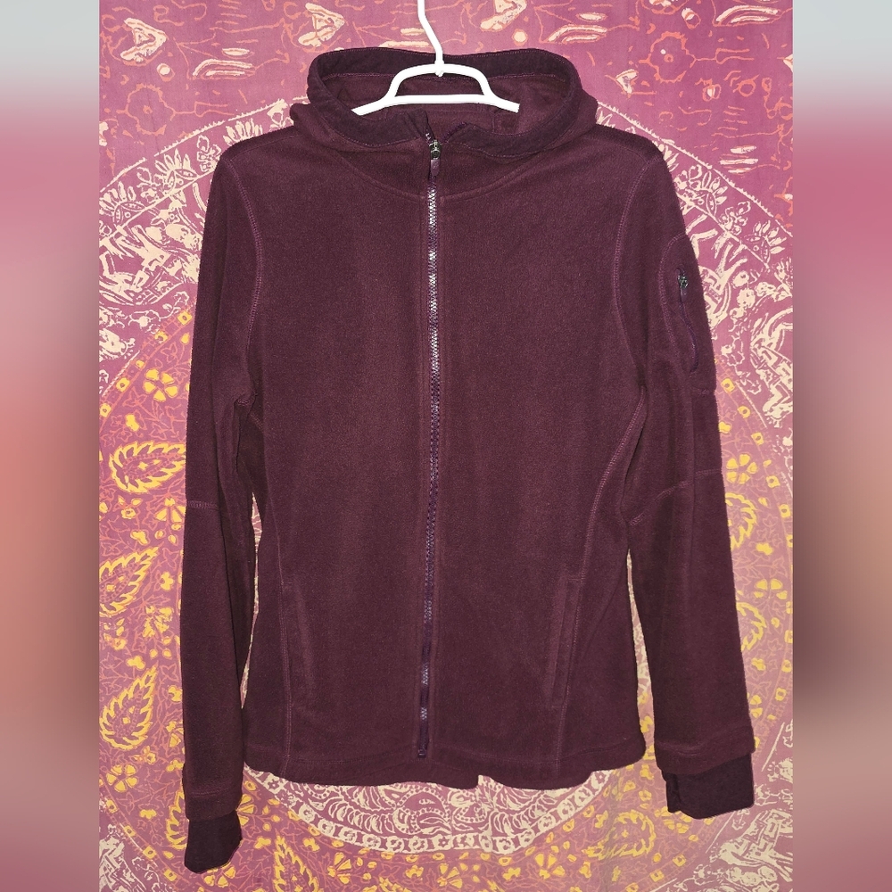 Tek Gear Ultrasoft Fleece Hoodie Purple Thumbholes Large